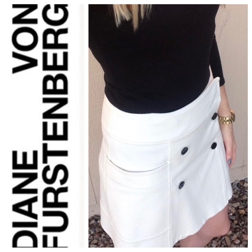 Diane von Furstenberg  ecru wrap skirt